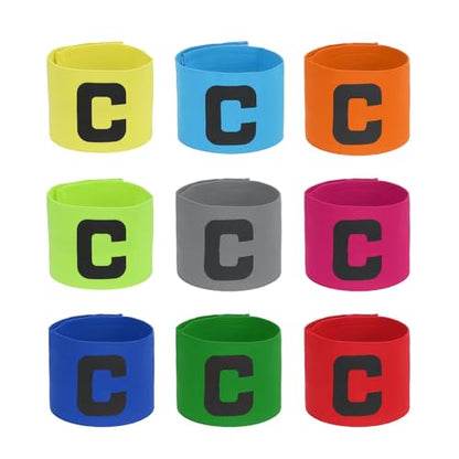 PATIKIL Soccer Captain Armband, 9 Pcs Captain Arm Bands for Soccer Elastic Captain C Arm Band Sports Captain Armbands for Youth Adult Football Team Training 9 Color
