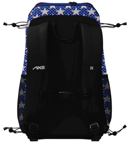 Axe Batpack | Baseball and Softball Backpack | Designed to Carry Bats, Cleats, & All Your Gear - color: Red