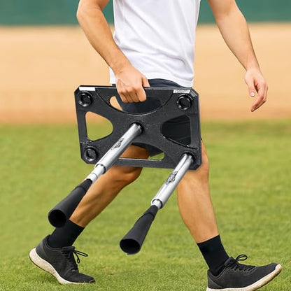 PLAYAPUT 5 Position Batting Tee,Hitting Tee Height Adjustable 24-46 Inch Baseball Tee with 2 Rubber Top,Aluminum Pole,Metal Base Softball Tee for All Players Practice Inside, Middle,Outside