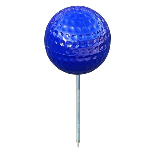 Sandbaggy Plastic Tee Markers for Golf Course (UV Resistant) - Steel Spike - Safety Caps Included - color: Blue