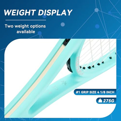 Sweet Spot Tennis Training Racket 37-Inch Compact Head Design 300g Lightweight Professional Racket Ideal for Teenagers and Professional Trainers - color: BlueBlack-275g
