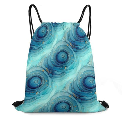 Beam Bag Large Capacity Drawstring Backpack for Volleyball Baseball Sports Workout Gear Travel Men Women, Blue Trippy Marble Bags - color: Picture (518)