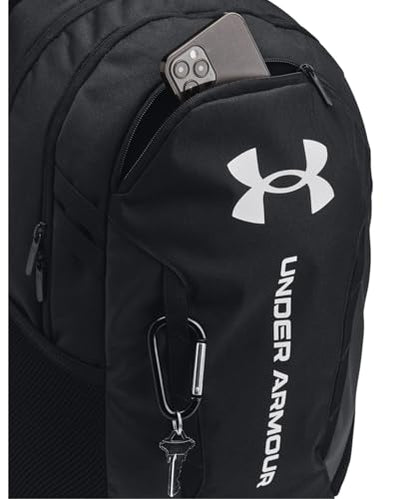 Under Armour Unisex-Adult Hustle 6.0 Backpack - Mens and Womens, (002) Black/Black/White, One Size Fits Most - color: (002) Black / Black / White, size: One Size