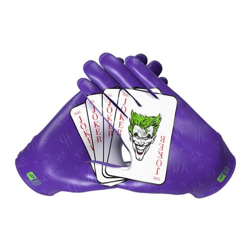 Phenom Elite Football Gloves - VPS5 | Super Sticky, Lightweight Receiver Gloves for Adults & Kids | Maximum Grip & Comfort for Competitive Play - color: Classic Joker, size: Youth Small
