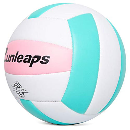 Runleaps Volleyball, Waterproof Indoor Outdoor Volleyball for Beach Game Gym Training (Official Size 5)
