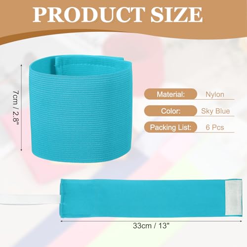 Captain Armbands, Adjustable Leader Arm Bands for Soccer Elastic Team Sport Arm Band-Fitting for Football/Volleyball/Rugby - color: Sky Blue