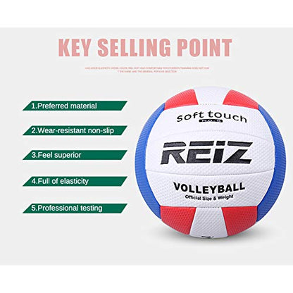 Soft PU Volleyball Official Size 5# Volleyball Professional Indoor - color: White Blue Red