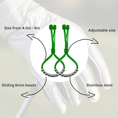 Pack of 2 Golf Glove Bead Stroke Counter, 10 Stainless Steel Beads Score Counter for Gloves, Stroke Count Resizable Easy to Adjust Golf Round Scoring Tracker Accessory