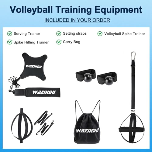 Upgraded Volleyball Training Equipment Aid, Premium Solo Practice Trainer for Serving, Setting, Spiking & Arm Swing, Perfect volleyaball Trainer kit for Beginners & Pro, Perfect Volleyball Gift.