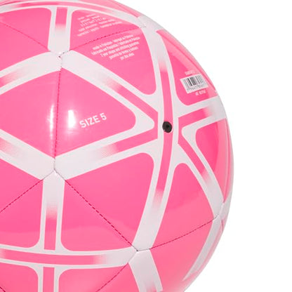 adidas Starlancer Club Soccer Ball - color: Solar Pink/White, size: 5