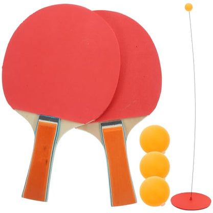 Table Tennis Trainer Elastic Shaft Racket Set with Base and Balls, Sports Kit for Indoor Ping Pong Practice and Solo Table Tennis Training Random Color