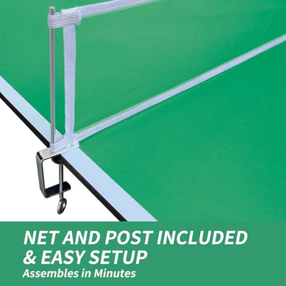 7/8/9ft Mid-Size Ping Pong Conversion Top with Net Set for Billiard and Pool Tables - Regulation Top Converts Billiards into Ping Pong Table Blue/Green/Black - color: Green, size: 8 FT
