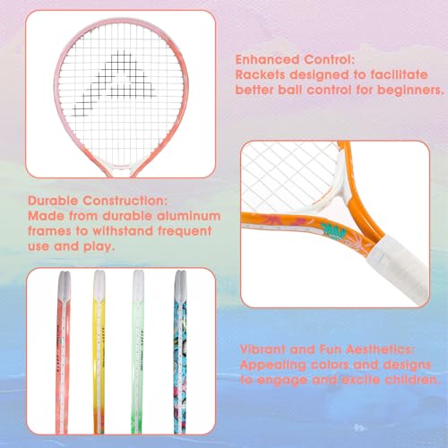 AMA SPORT Kids Tennis Racket for Junior Toddlers Starter Kit 17-25" Tennis Racquet for Girls and Boys with 420D Nylon Shoulder Strap Bag