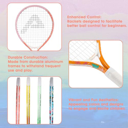 AMA SPORT Kids Tennis Racket for Junior Toddlers Starter Kit 17-25" Tennis Racquet for Girls and Boys with 420D Nylon Shoulder Strap Bag