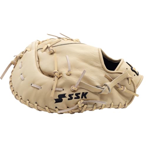 SSK Z5 Craftsman Baseball First Base Mitt – 12” – 12.25” – 12.5” – 13" – Right & Left Hand Throw - color: Camel, size: 13" - Right Hand Throw
