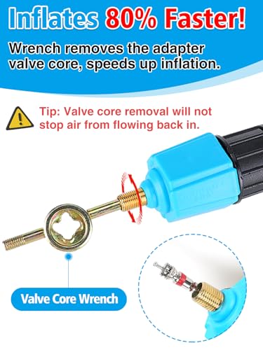 Inflatable SUP Pump Valve Adapter Set - Standard Air Valve Adapter with 4 Nozzles, Air Pump Converter for Kayaking Surfboard Inflatable Bed Boat Stand Up Paddle Board Dinghy