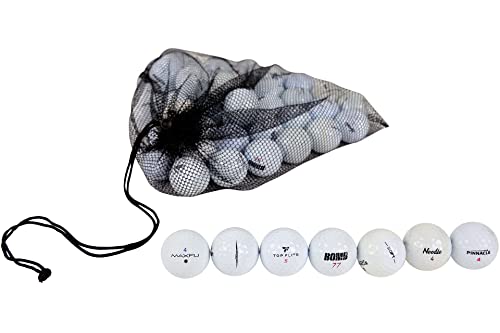 Clean Green Golf Balls - 48 Recycled Used Golf Balls in Good Condition - Great for Practice - Includes Reusable Mesh Carrying Bag | As Seen on Shark Tank