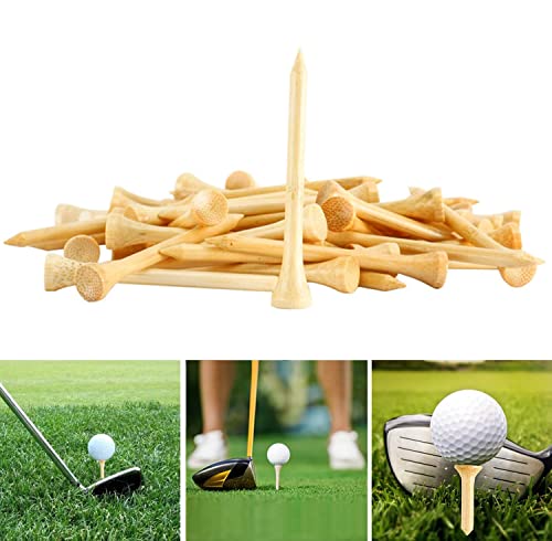 250 or 18 Pcs Professional Bamboo Golf Tees 2-3/4 Inch or 3-1/4 Inch - Stronger Than Wooden Golf Tee Biodegradable & Less Friction