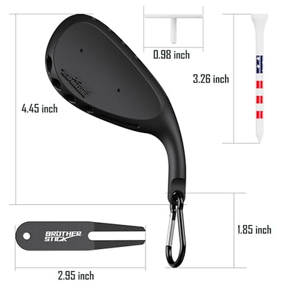Golf Tee Holder for Golf Bag Accessories for Men, 3-in-1 Tee Caddy, Includes 6 Golf Tees, Divot Repair Tool & Golf Ball Marker, Stylish Golf Gifts for Men & Women