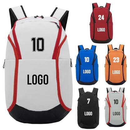 Custom Men's Basketball Backpack - color: White
