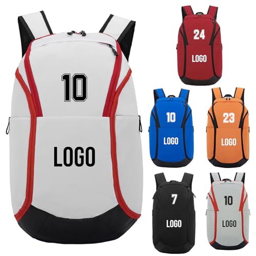 Custom Men's Basketball Backpack - color: White