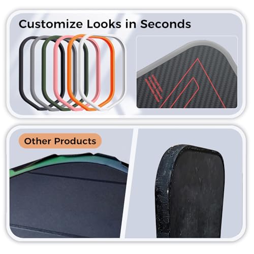 T700 Raw Carbon Fiber Pickleball Paddle, Edgeless 3K Textured Carbon Friction Surface, Thermoformed Raquette Pickleball with Aerodynamic Design used for tournament, Power & Control & Spin Max - color: Gold 1