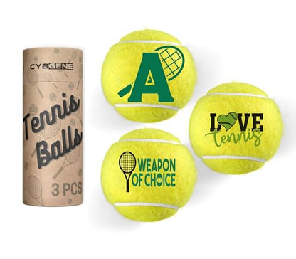 Tennis Gifts, Personalized Tennis Ball, Set of 3 Unique Tennis Balls with Gift Package, Perfect for Tennis Teammate, Partners - Initial - color: Initial-A