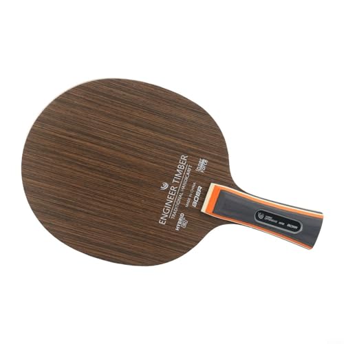 Table Tennis Paddle Blade 5 Ply Ebony Long Handle for PING Pong Racket Bottom Plate Black Yellow