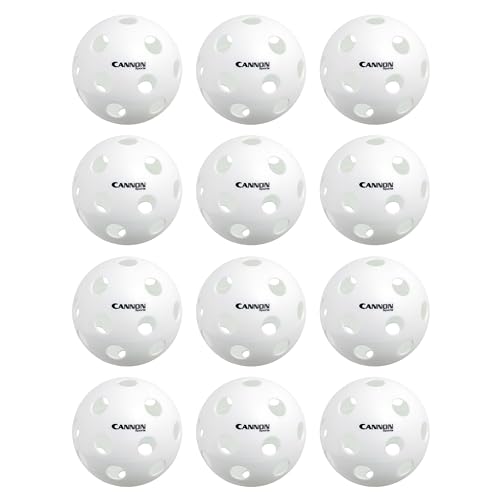 Cannon Sports 12-Inch Plastic Softballs – 12 Pack of Official Size Plastic Practice Softballs – Perfect for Hitting, Pitching, Batting, Recreational Play