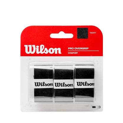 WILSON Pro Tennis Overgrips - Black - size: 3 Pack