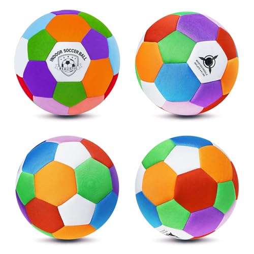 Indoor Soccer Balls Size 3/4/5 - Soft Safe for Protect Inside House Furniture - Soccer Balls for Skills Practicing Girls Boys Fun Soccer Gifts Birthday Match Day - size: Size 3