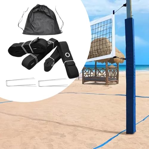 Beach Volleyball Lines Marking Kit for Outdoor Grass Sports, Black