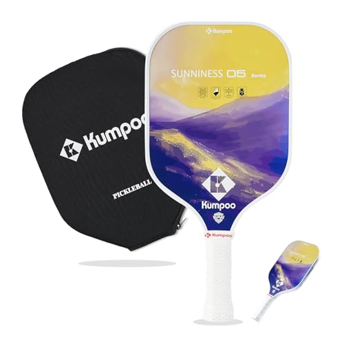 Pickleball Paddle, Fiberglass Pickleball Paddle Set with Cover, Large Sweet Spot Pickle Ball Racket with PP Honeycomb Core for Women, Men, Pickleball Racquet for Outdoor Games - color: SUNS05-purple