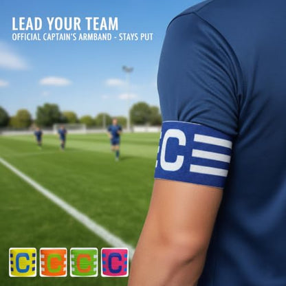 6 pcs Soccer Captain Armband, Multi-Color Sports Team Leader Band with Easy Adjustment, Secure Fit