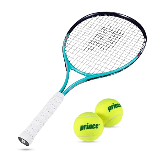 Prince - Tennis Racket Junior with Cover, Lightweight Youth Tennis Racquet Set with 2 Tennis Balls, Balanced Frame, Comfort Grip Handle for Kids & Beginners - color: Teal