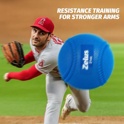 ZELUS Weighted Baseball Set with Seams for Hitting Pitching, Plyometric Baseballs with Carry Bag, Variable Weighted Balls for All Skill Levels - color: Advanced Training(6 Pack)