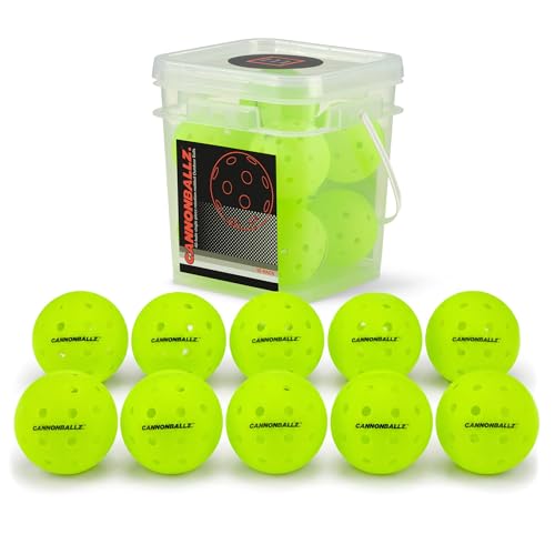 Cannonballz Outdoor Pickleball Balls, Official Ball of the UPL, Durable 40 Hole Seamless, USAPA Approved Tournament Balls for Training and Competition - size: 10 Pack