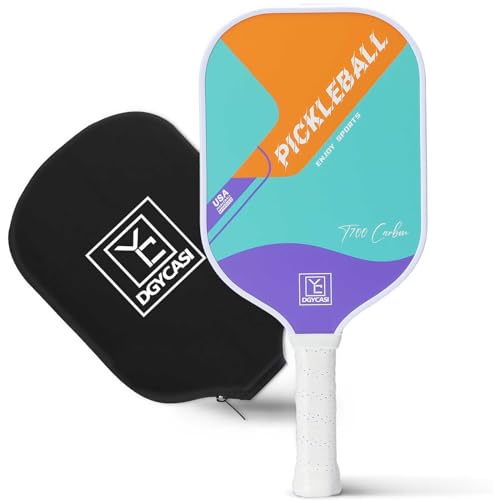 YC DGYCASI 16mm Pickleball Paddles Professional, USAPA Approved, T700 Carbon Fiber Pickleball Paddle Thermoformed, High Grit & Spin, 5.5” Elongated Handle, Handle Girth 4.25”, 8.3oz, with Cover Case - color: Orange