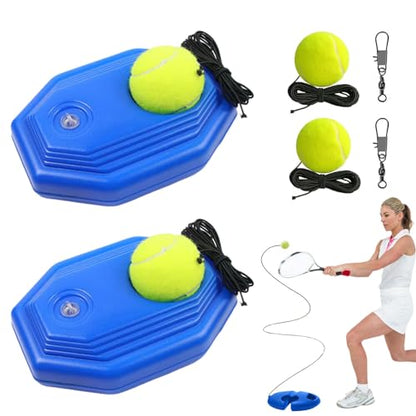 Tennis Practice Rebounder, Tennis Trainer Ball with String Set, Solo Tennis Trainer Rebound Ball with Weighted Base for Beginners, for Wall Drills & Parks Or Backyard Training - color: Blue-Square-2pcs