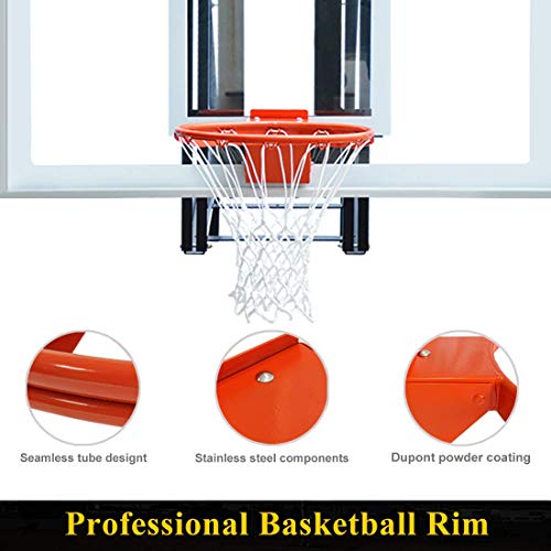 Professional 180º Heavy Duty Breakaway Basketball Rim，18 inch Flex Rim Goal Replacement Fits 5"x5", 5"x4", 4"x3"，5"x3" Hole Pattern Backboard - color: 1-single spring