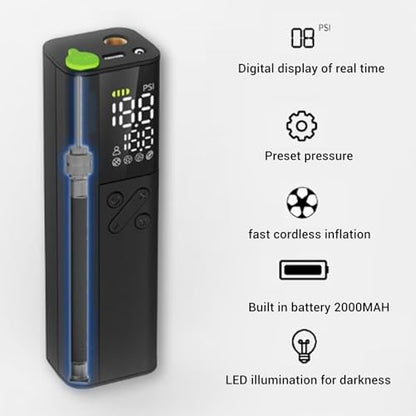 Electric Ball Pump, LED Display Soccer Ball Air Pump with Accurate Pressure Gauge, 5 Inflation Modes, Multifunctional 3 to 18psi, Compact and Portable Design, Ultra Quiet