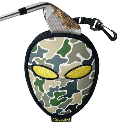 Golf Club Cleaner & Ball Cleaning Bag,Original Three-Layer Fabric Waterproof Technology,Golfer's Ultimate Green Clean Scrub Equipment Accessories,Removable Clips to Support Machine Washing - color: Camo Green