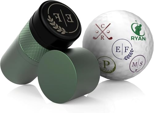 Personalized Golf Ball Stamp Marker, Custom Large 17mm Logo Stamper, Reusable Waterproof Aluminum Golf Ball Marking Tool, Unique Golf Accessories Gift for Men Golfer,Dad,Husband (Green) - color: Green