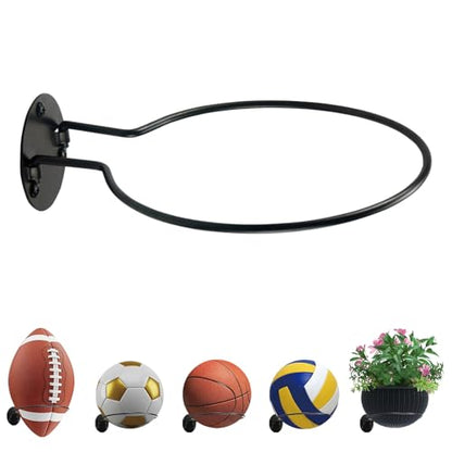 Wall Mount Ball Display Rack, Sports Ball Storage Holder for Basketball, Football, Soccer, Volleyball Collection,Sports Accessories Organizer - size: 1PCS