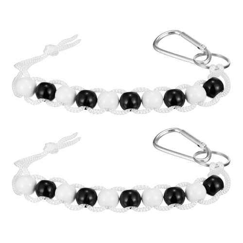 Golf Beads Counter, Golf Ball Beads Bracelet Count Stroke Score Acrylic Sports Keeper Putting with Hook for Golfer - color: Black 5/ White 5
