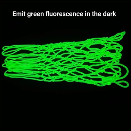 Mini Basketball Net Replacement 5Pcs Glowing Basketball Hoop Rims Net 12 Rings Standard Size Glowing Basketball Net Sun Powered Sports - color: 1276-S-W