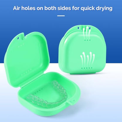 JMU Retainer Case with Vent Holes, Mouth Guard Case Dental Storage Container, Lime Green - color: Lime Green