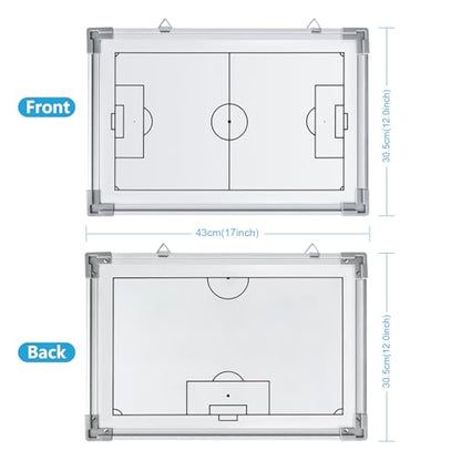 RoseFlower Magnetic Portable Football Coaching Board, Soccer Training Pro Double-Sided White Board Basketball Coaches Board Hanging Competition Teaching Command Winning Strategy Board with Marker