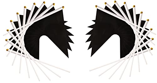 50 Pack Black Pennant Small Mini Flags On Sticks,Hand Held Solid Black Pennant DIY Graffiti Flag,Party Events Celebration,School,Grand Opening,Kids Birthday,Sports Clubs,Flower Pot - color: Black