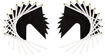 50 Pack Black Pennant Small Mini Flags On Sticks,Hand Held Solid Black Pennant DIY Graffiti Flag,Party Events Celebration,School,Grand Opening,Kids Birthday,Sports Clubs,Flower Pot - color: Black